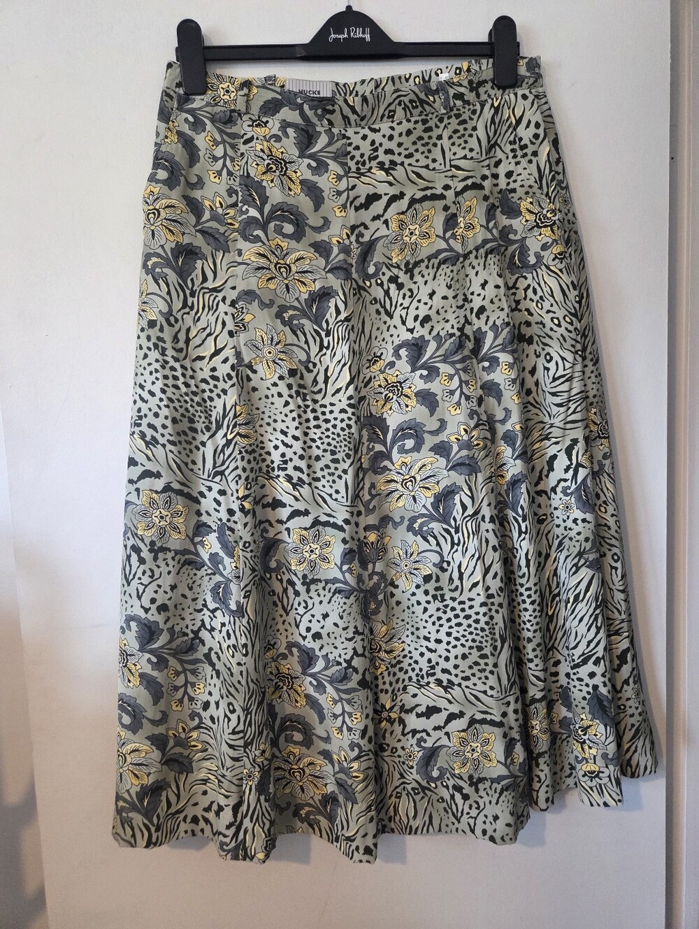 HuckeBerlin  Floral Animal-Print Flared Skirt